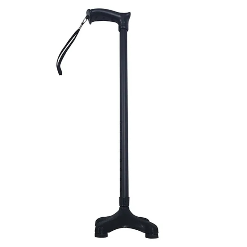 Sahyog Wellness Height Adjustable Walking Stick for Elderly & Physically Challenged with 4 Legs (Black)