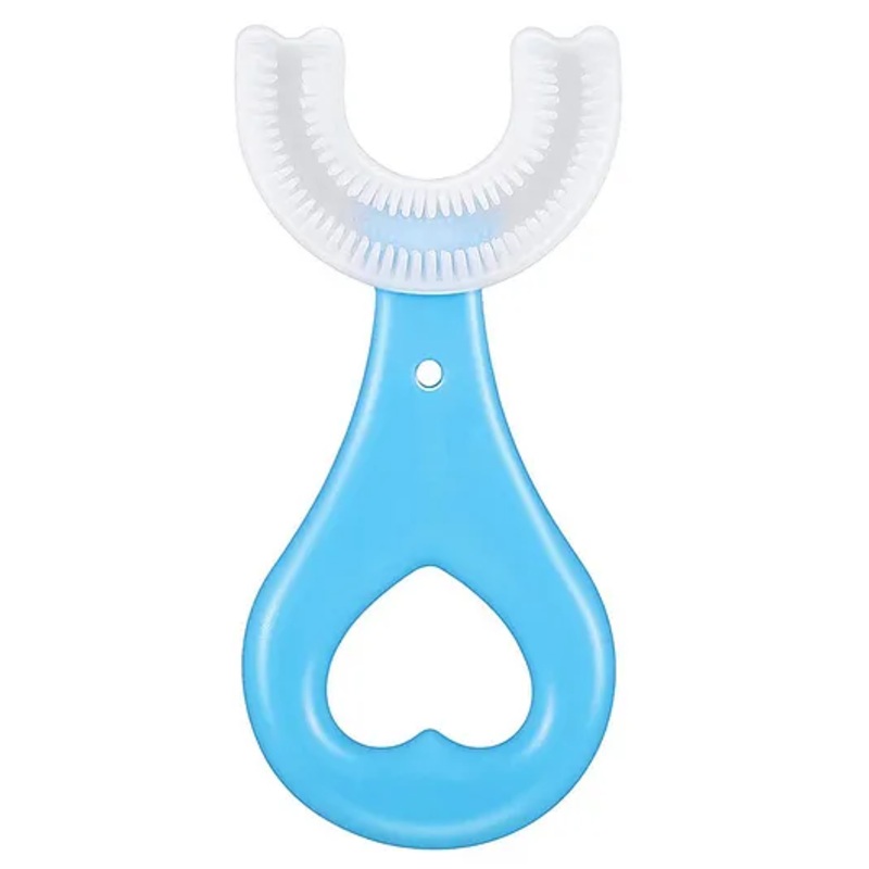 Sparkle Joy U Shaped Kids Silicone Toothbrush – Blue