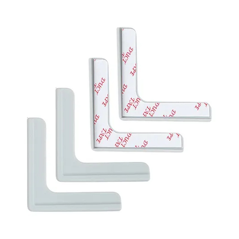 StarAndDaisy Baby Corner Protectors Soft Edge  Corner Guards for Child Safety on Tables, Desks, and Cabinets L-Shaped Pack of 4, Grey