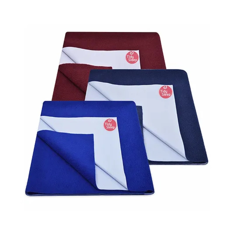 TIDY SLEEP Ultra Absorbent Baby Dry Sheets & Bed Protector Medium Pack of 3 – Royal Blue Navy Blue