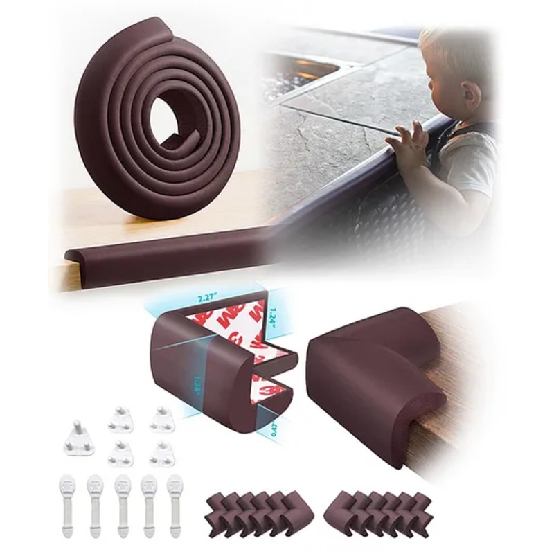 Baby Proofing Kit  All-in-One Safety Set with Edge Guard Corner Guards Socket Covers & Cabinet Locks | Child Safety Essentials for Home Protection – Pack of 15