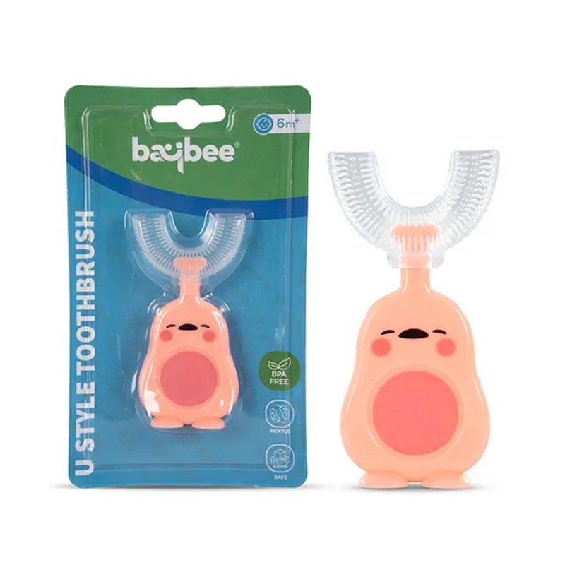 Baybee Soft Baby U Shaped Toothbrush for Kids, BPA Free Baby Training Toothbrush Set with Soft Bristles & Easy Grip, Baby Kids Toothbrush, Infant Baby Brush Toothbrush Set (Pink)