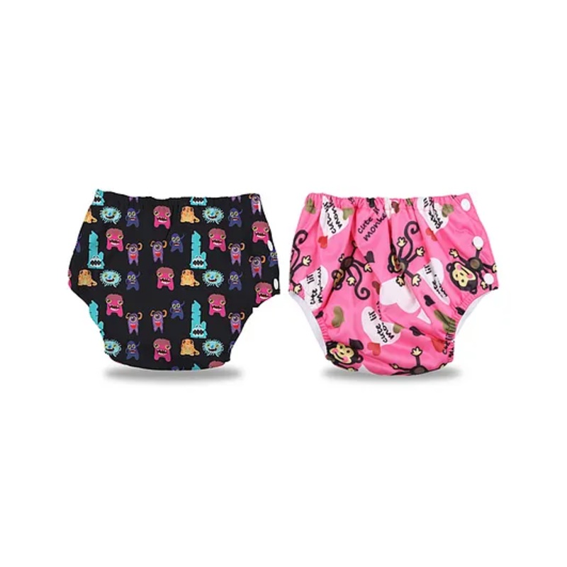 Chinmay Kids Baby Swim Diaper Waterproof Reusable Leakproof Adjustable Infant Pool Pant Boys And Girls Swim Diaper- Black Pink