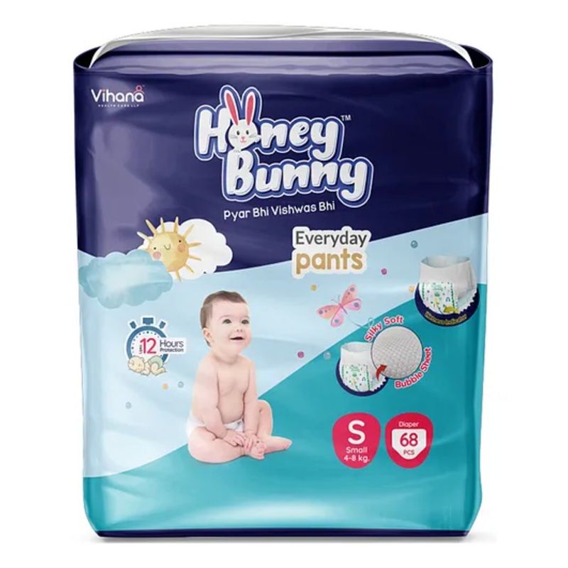Honey Bunny Small Everyday Baby Pants Diapers  (68 Pcs)