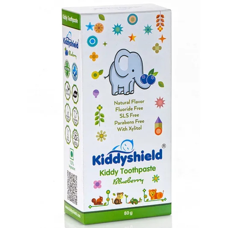 Kiddyshield Baby Toothpaste Blueberry|Fluoride Free For Baby and Kids 80 g (Pack of 1)