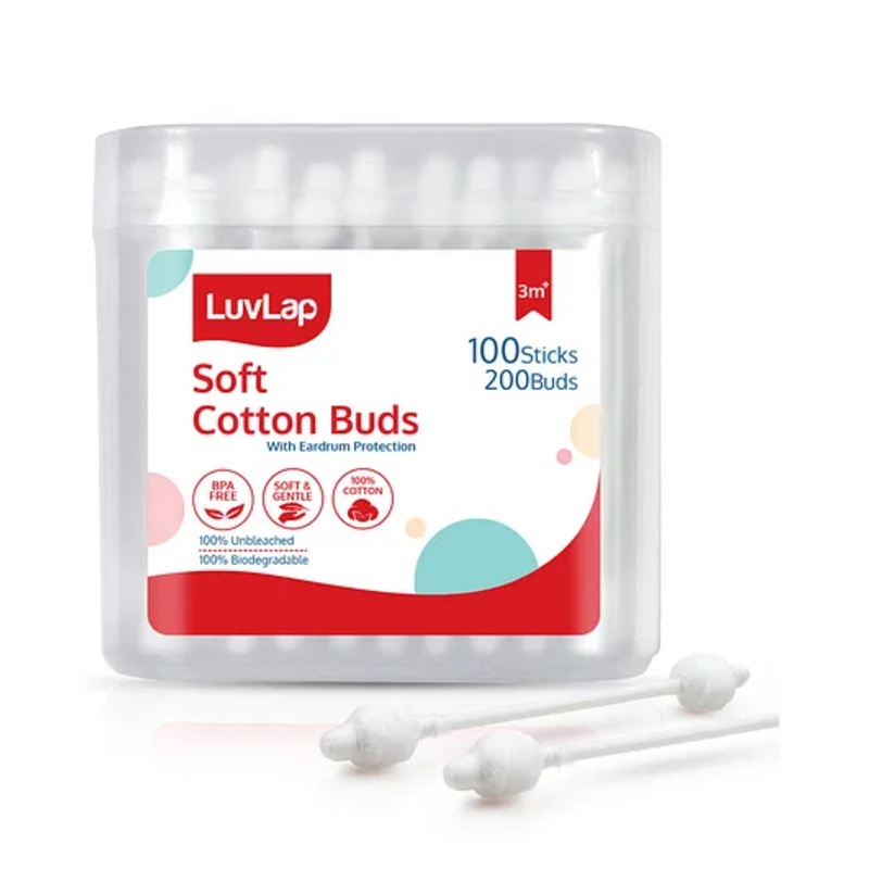 Luv Lap Baby Comfy Safety Tip Cotton Buds 100 Sticks – White