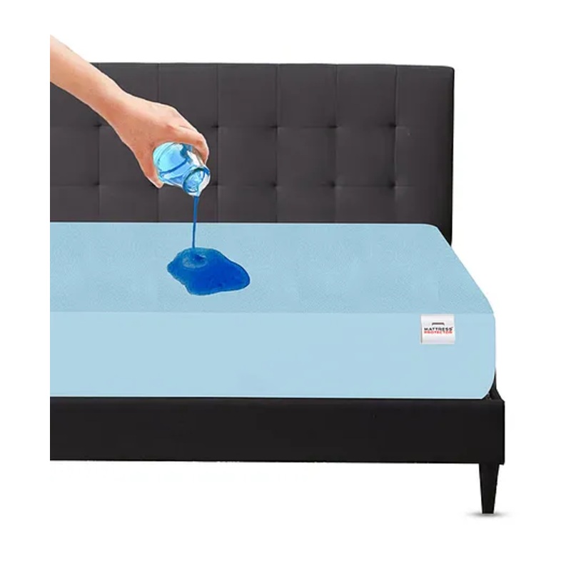Mattress Protector Water Proof Breathable Stretchable Fitted 84 x 78 Inch for Double Bed King Size with Elastic Strap Water Resistant Ultra Soft Hypoallergenic Bed Cover – Blue