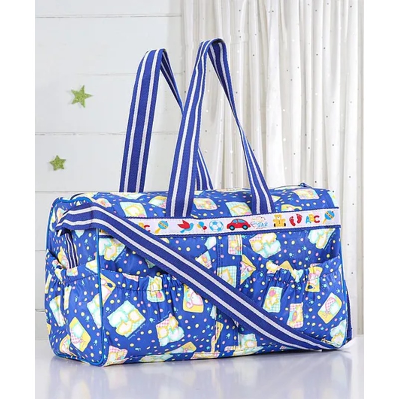 Multipurpose Diaper Bag Animal Print With PVC Material-Dark Blue(Print May Vary)