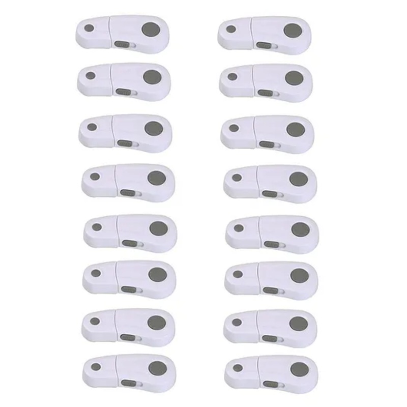 Safe-O-Kid Child Safety Cabinet Lock Pack Of 16 – White