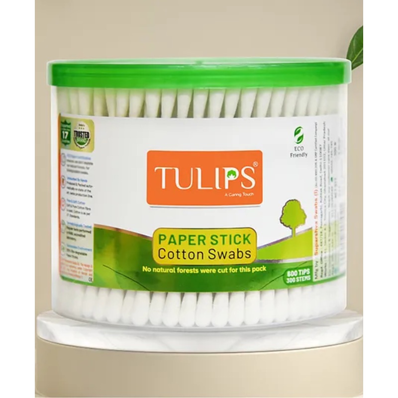 Tulips Biodegradable Cotton Buds Swabs – 300 Pieces