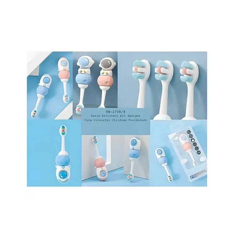 ARCADE TOYS Toothbrush For Baby And Kids Cute Space Astronaut Design Soft Toothbrush For Babies And Kids Extra Microfiber Soft Bristles Unisex Super Soft Manual Finger Toothbrush for Children’s – (Pack of 1 Color And Design May Vary)