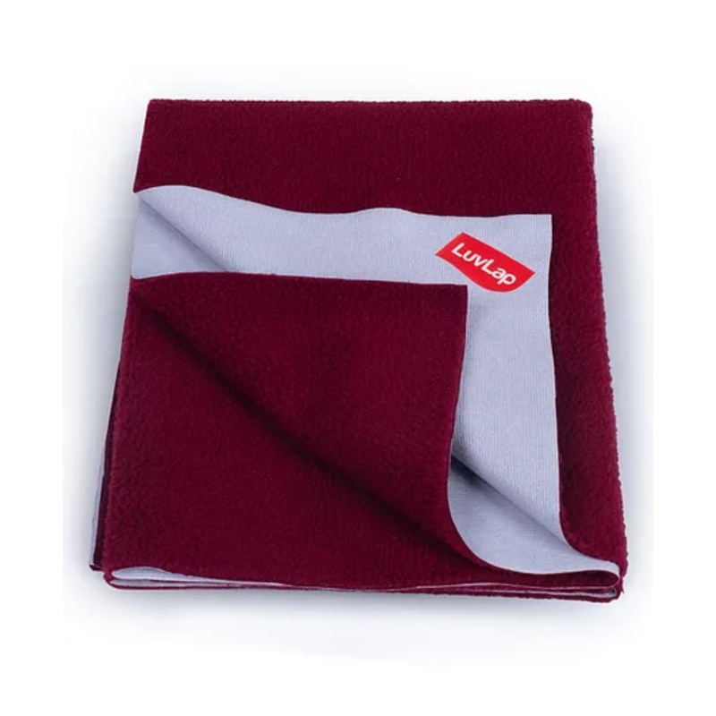 LuvLap Instadry Extra Absorbent Quick Dry Sheet for baby, Baby Bed Protector, Waterproof baby sheet, 0m+ – Extra Large, 140 x 200cm (Maroon)