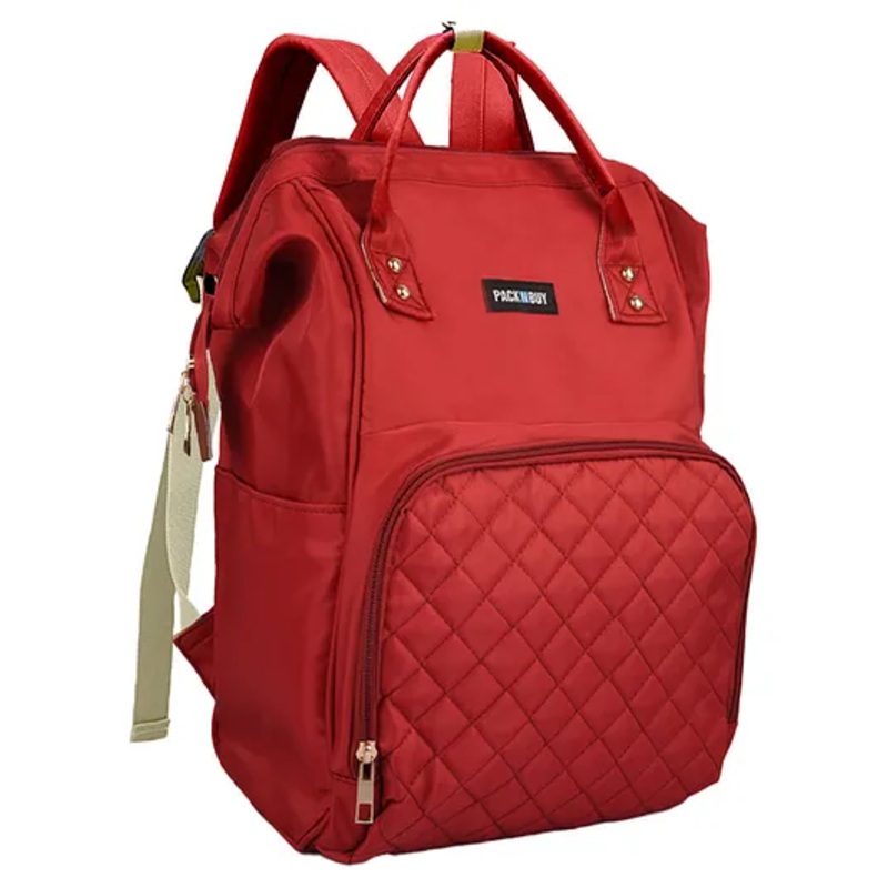 PACKNBUY Diaper Bag Backpack Stylish Multiuse Baby Bag for Travel – Red