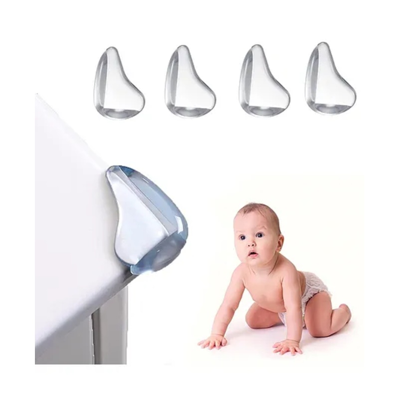 Safe-O-Kid Clear Corner Protectors  Childproofing Furniture Safety Guards, Shock-Absorbing, Baby Proofing Corner Guards (Pack of 4)