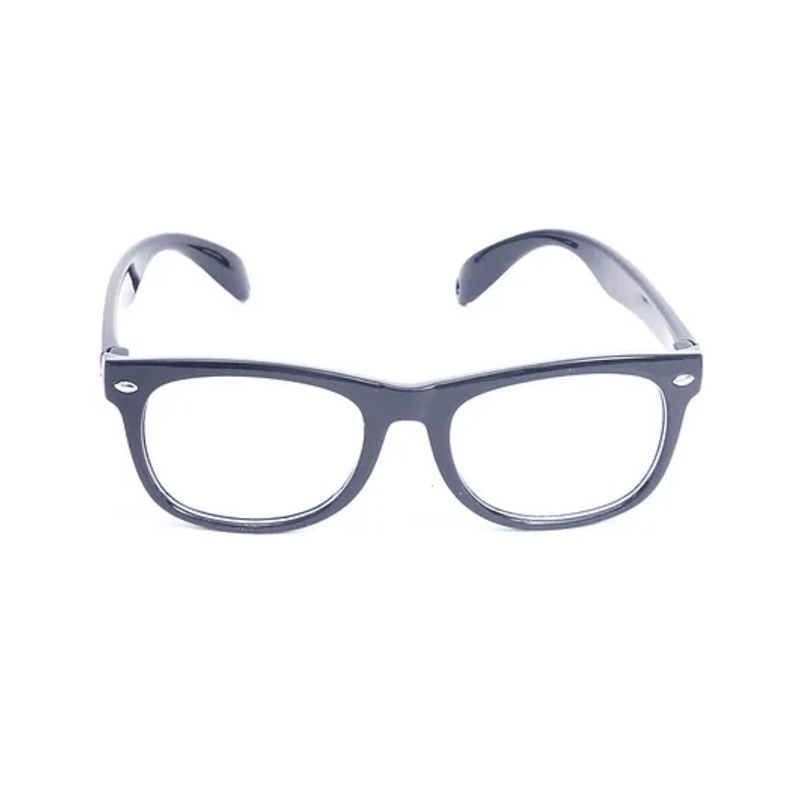 Spiky Silica Gel Clear Lens Square Zero Power Glasses With Blue Light Tester – Blue