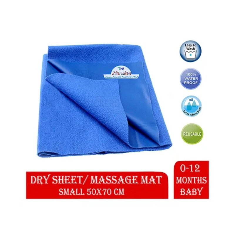 THE LITTLE LOOKERS Quicky Dry Sheets Massage Mats Water Proof Bed Protector Crib Sheets Reusable 50x70cm (Small – Navy Blue)
