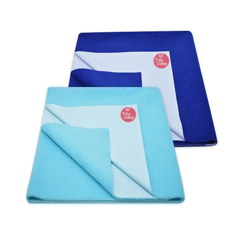 TIDY SLEEP Ultra Absorbent Baby Dry Sheets & Bed Protector Large Pack of 2 – Royal Blue