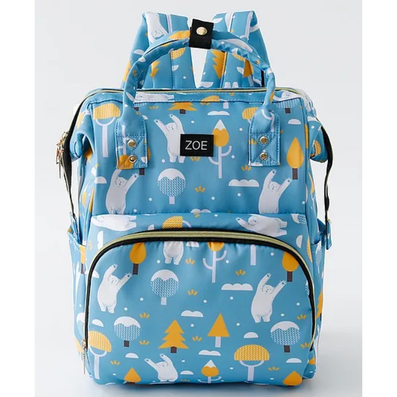 ZOE Polar Bear Adventure Multipurpose Diaper Backpack – Navy
