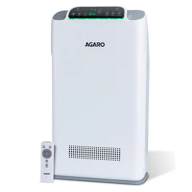 AGARO Imperial Air Purifier, 7 Stage Purification System, Anion Generator, True HEPA, 3 Speed Settings, Air Quality Indicator, Remte control, White