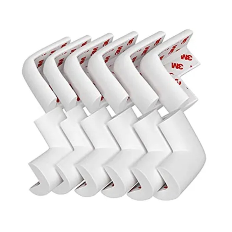 BabyPro Lab Tested Certified (Set of 12) Baby Proofing Corner Protectors with Strong 3M Adhesive, for Sharp Edges of Bed, Table and Furniture (White)