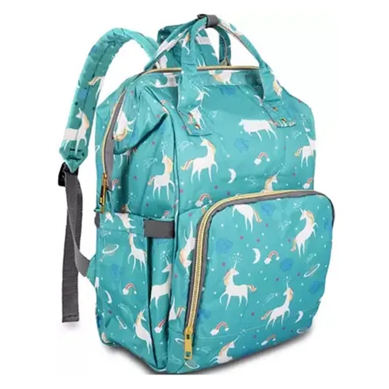 Chinmay Kids Large Capacity Mother Bag Diaper Backpack with Insulated Bottle Storage – Dark Green