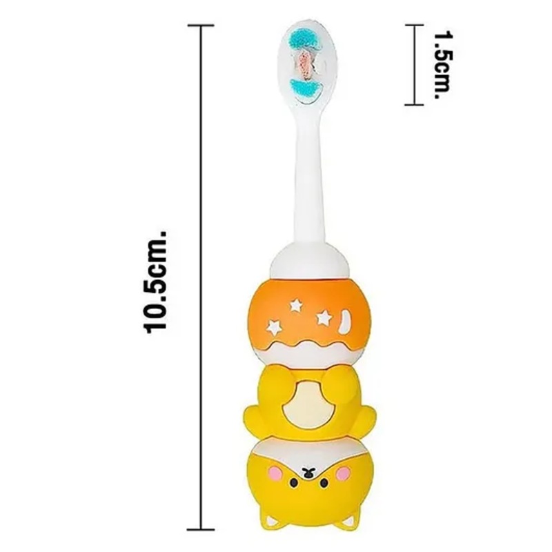 Comercio Cute Bear Design Cute and Soft Tooth Brush – Yellow & Brown