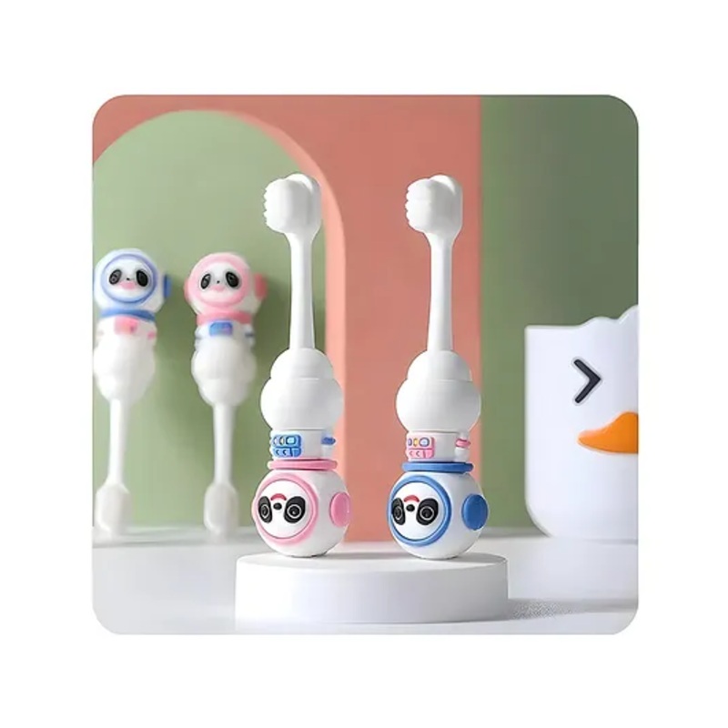 COZY VIBES Space Panda Theme cute children’s toothbrush cartoon panda baby- PACK OF 1- COLOR MAY VARY