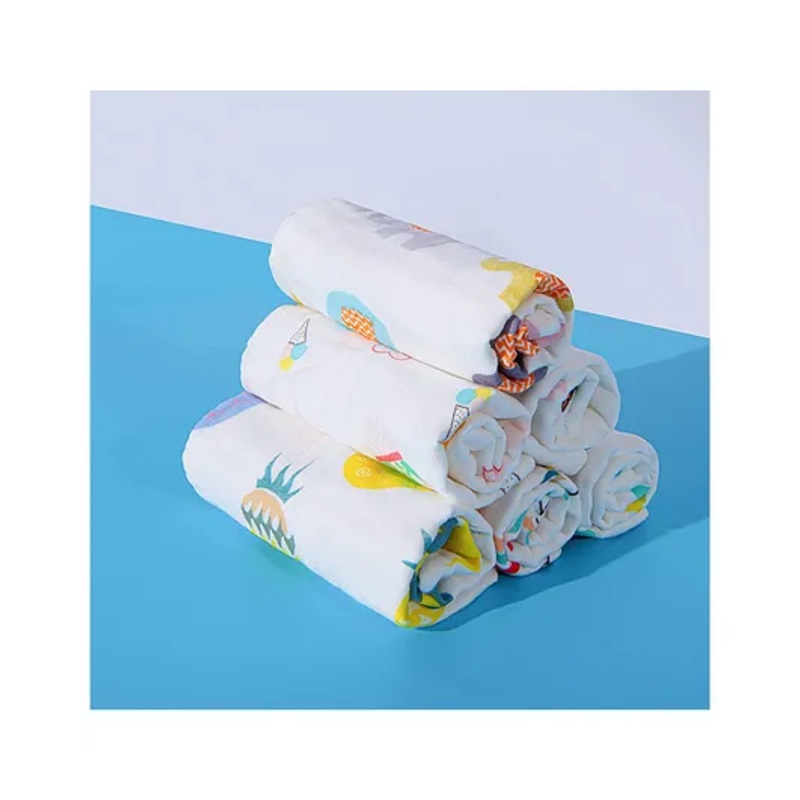 Elementary Reusable Muslin Cotton Square Nappy Set Large Pack of 4 (Colour May Vary)