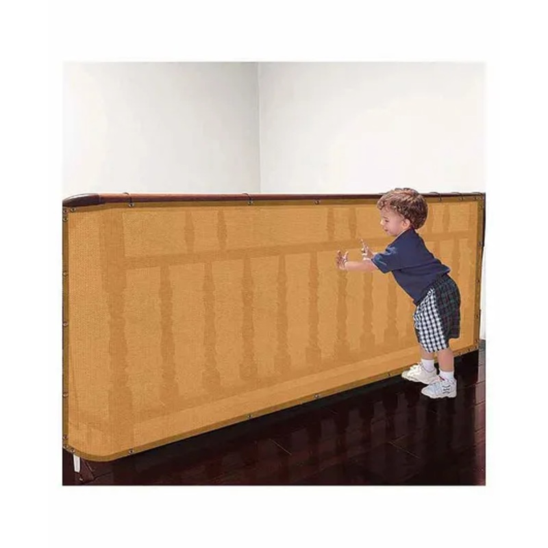 Hippo Indoor Baby Safety Balcony Net with Eyelets and Tie Cords – Beige