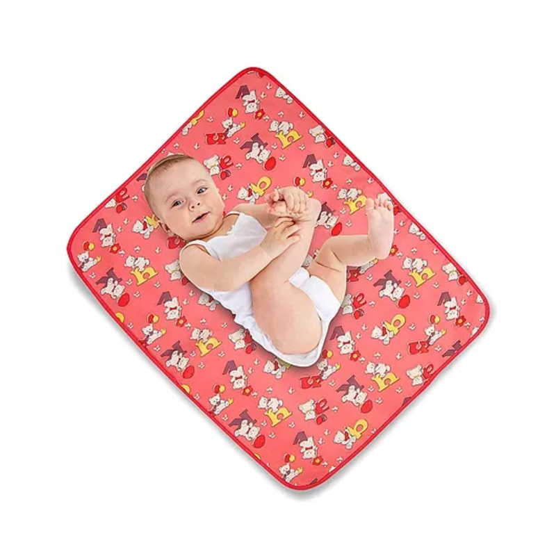 Little Boo  Baby waterproof Bed Protector Plastic Foam Sheet Medium – ABC Print Red