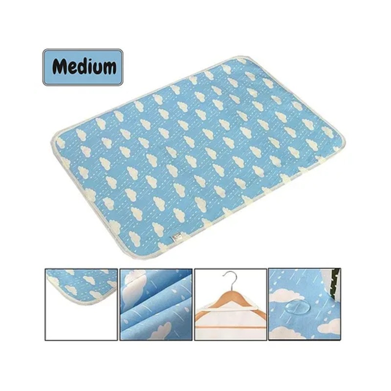 Syga Cloud Printed Waterproof Diaper Changing Mat Medium Size – Blue