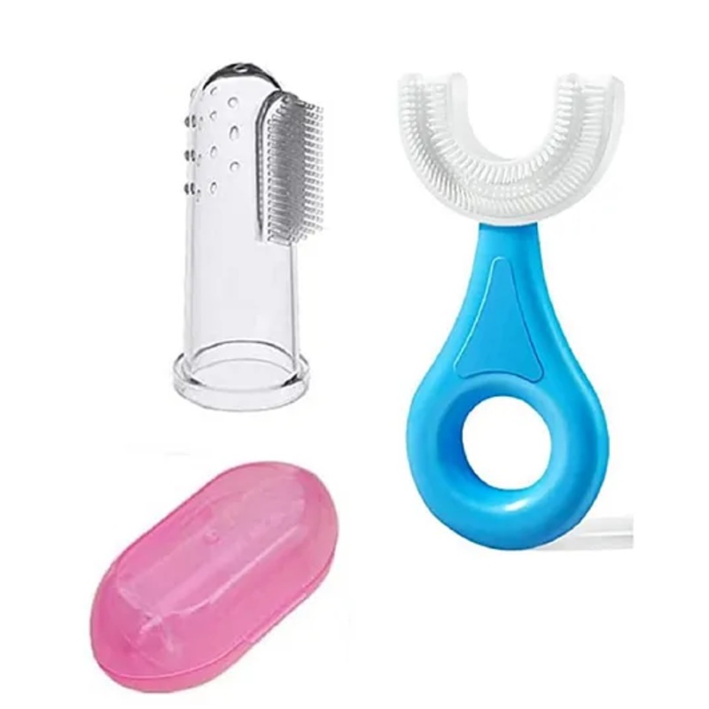 AEREX Premium Silicone Baby Finger Toothbrush Travel-Friendly Oral Care Great for Massaging & Cleaning Gums Use Soft Brush For Kids & New Born Baby Kids Finger Toothbrushes (Pack of 1)