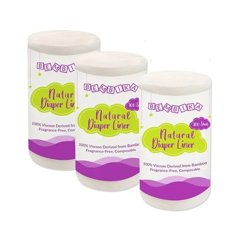 Bembika Bamboo Cloth Diaper Insert Liner Pack of 3 – 300 Pieces Each