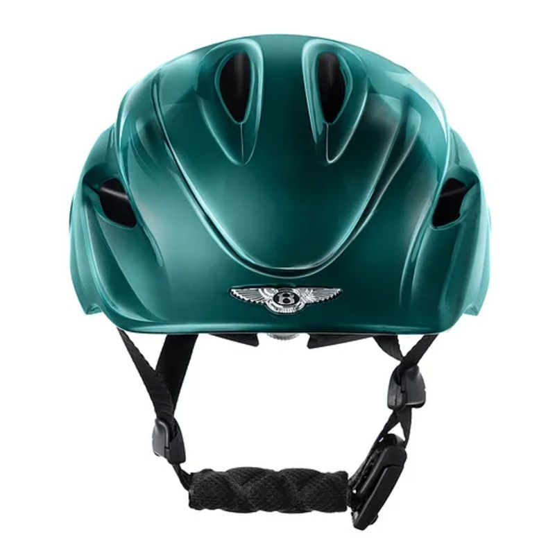 Bentley Kids Safety Helmet-Breathable Bottom Cloth for Comfort-German Patented Fidlock Magnetic Fastener-With Metal Bentley Badge-For Toddlers-For 2 to 5Y-Spruce Green