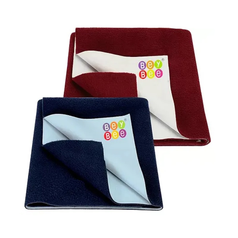 BeyBee Fast Dry Sheet Quick Original Baby Dry Sheet – Dark Blue and Maroon