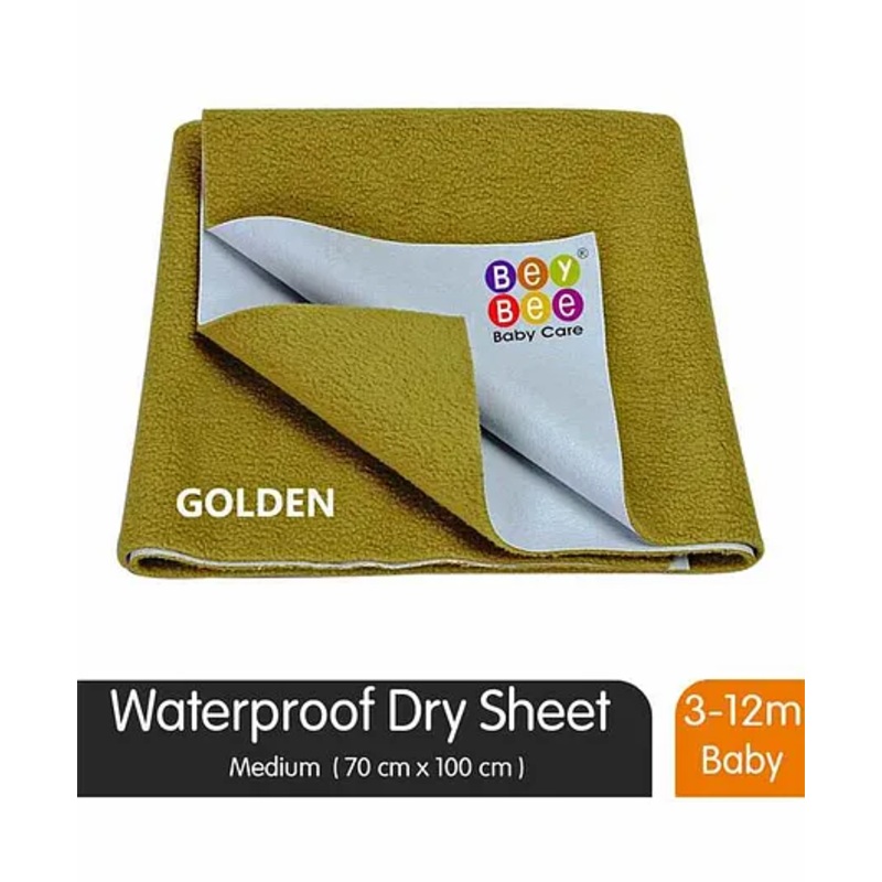 BeyBee Quickly Dry Waterproof Medium Size  Bed Protector Sheet – Golden