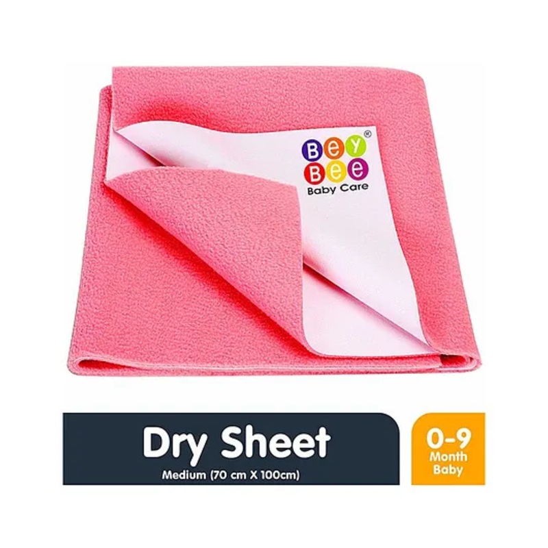 BeyBee  Waterproof Bed Protector Dry sheet, Rubber Sheet, Medium – Salmon Rose