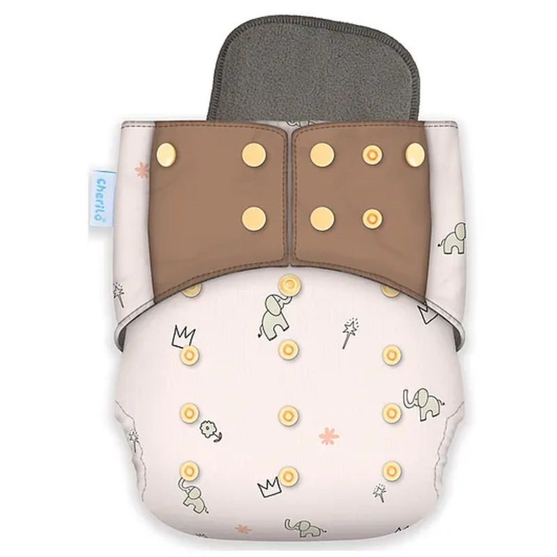Cherilo Leakproof Washable Baby Diaper – ( 1 Crown Baby Pattern Diaper with 1 Insert)