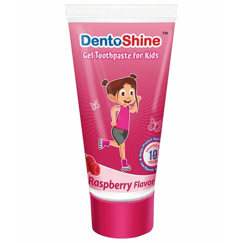 DentoShine Gel Tooth Paste For Kids Raspberry Flavour – 80 g