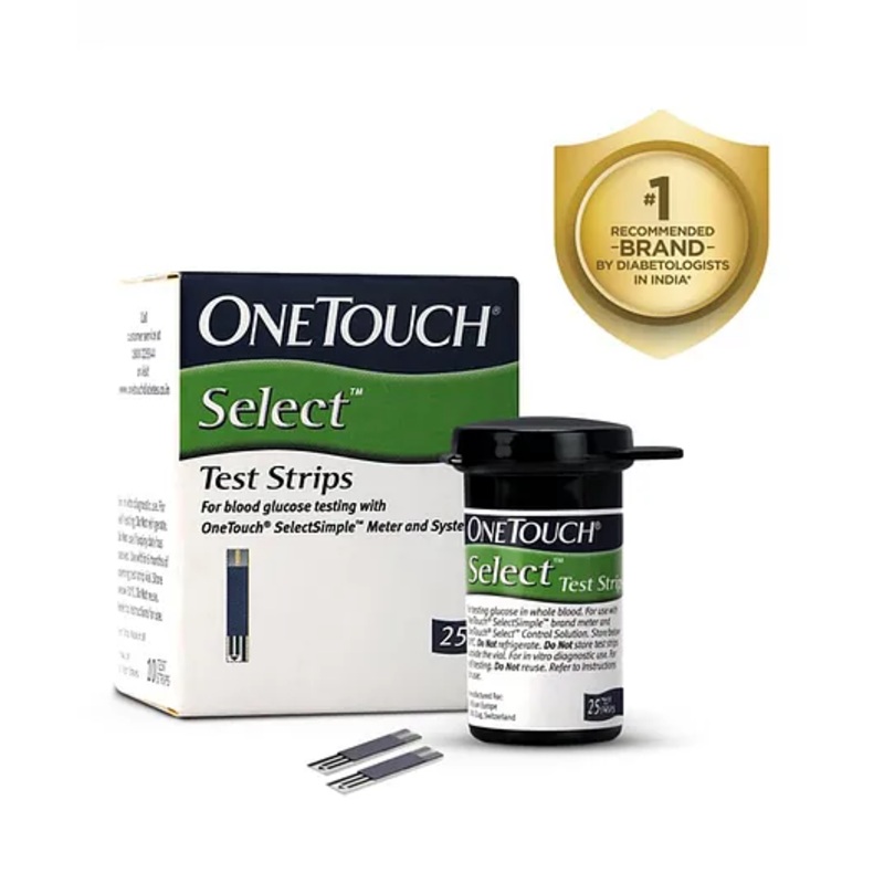 OneTouch Select Test Strips | Pack of 25 Strips | Blood Sugar Test Machine Testing Strips | Global Iconic Brand | For use with OneTouch Select Simple Glucometer