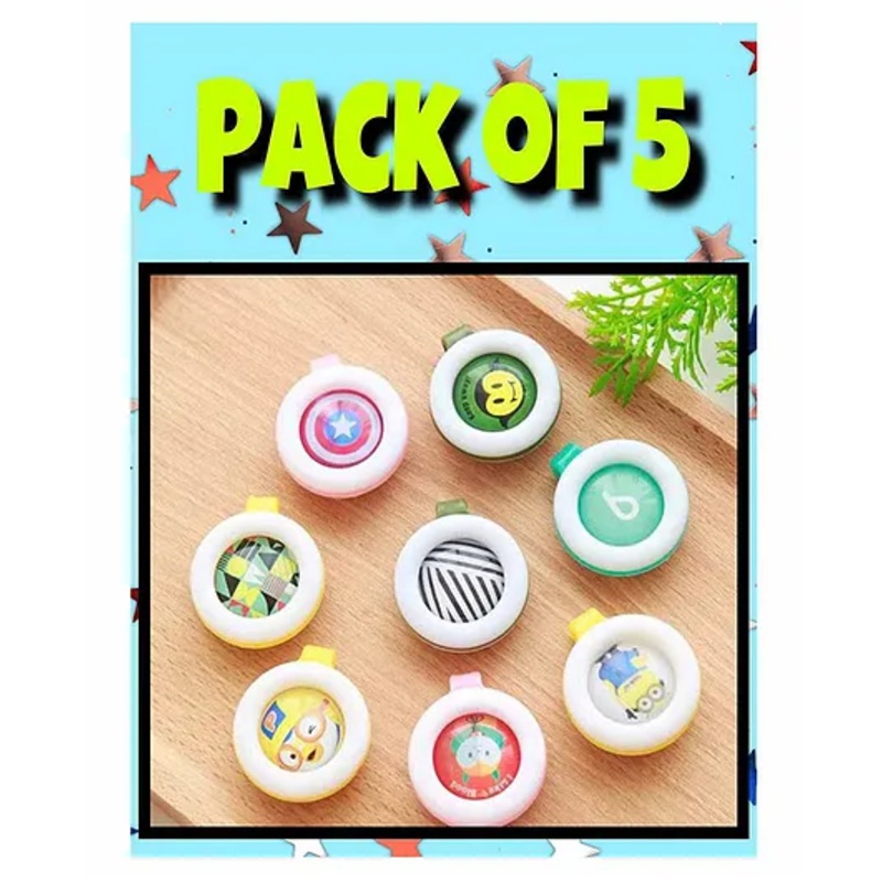 Ortis Reusable Mosquito Repellent Badge Pack of 5 – Colour & Print May Vary