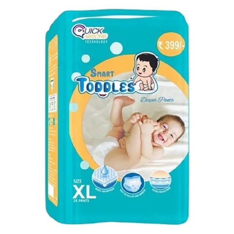 SMART TODDLES Baby Diaper Pants 26 (Size – XL) With Quick Absorption Technology & Extra Protection | Easy to Pull Up and Remove (26 Count)