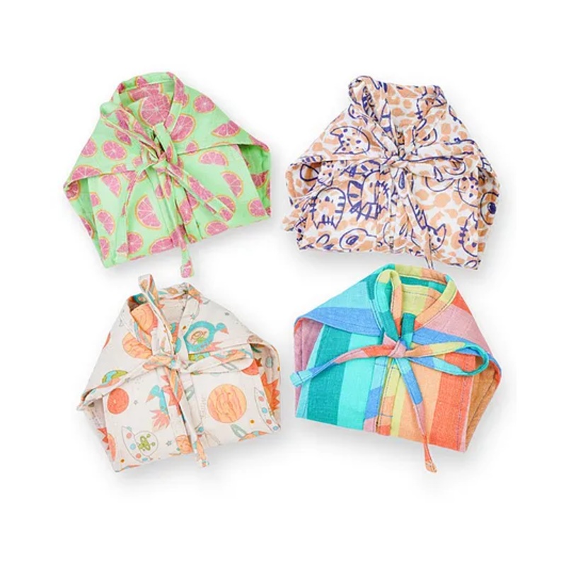 The Boo Boo Club Breathable Soft Organic Cotton Muslin Nappies Pack Of 4 – Multicolor