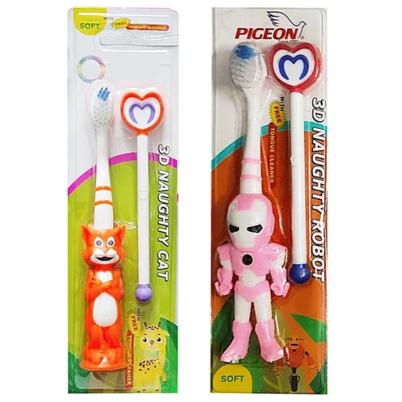 Yunicorn Max Kids Tom & Robot  Toothbrush Combo – Colour may vary