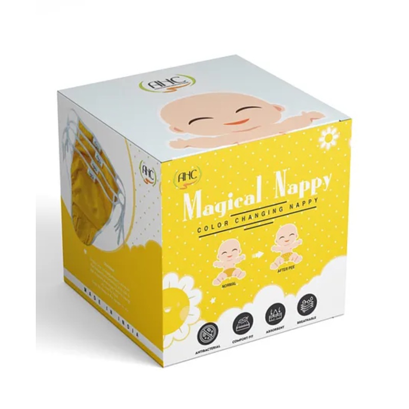 Zikku Magic Nappy Changes Its Colour When Baby Pee Ultra Soft Pack Of 5 Duck Design – Multi