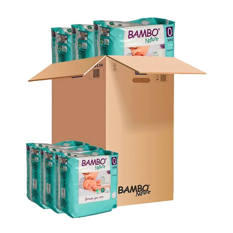 Bambo Nature Eco friendly Tape Diapers with Wetness Indicator – 144 Pieces