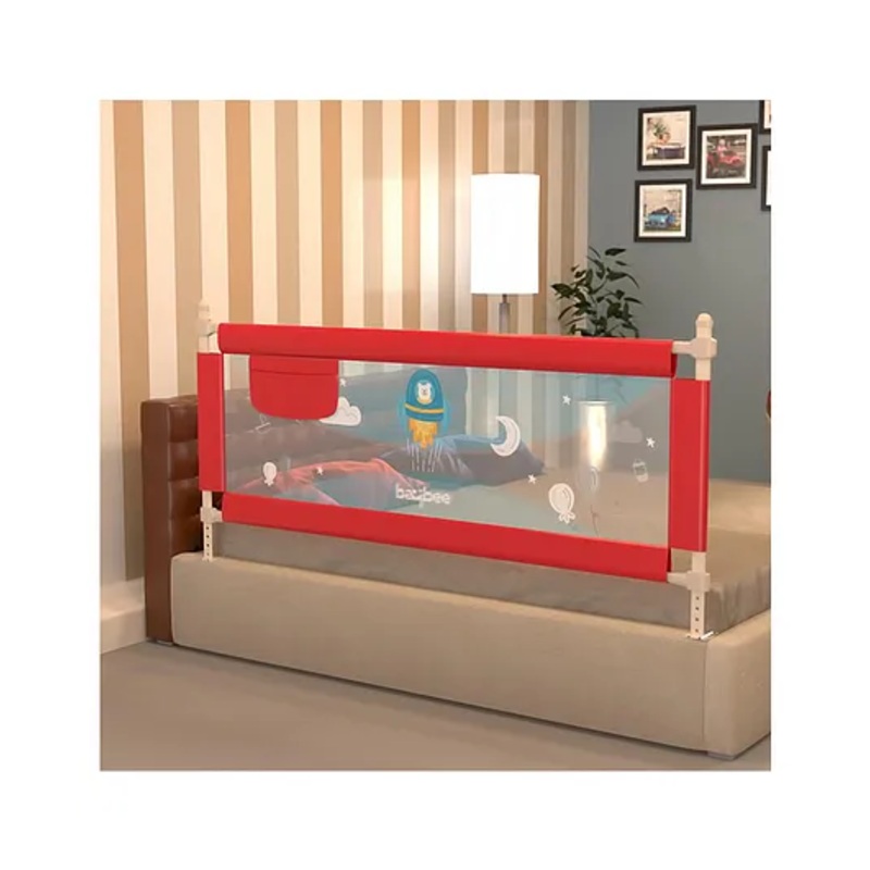 BAYBEE Baby Bed Rails Guard Barrier for Baby Kids Safety, Foldable Bed Rail Falling Protector Fence with 7 Adjustable Height (150×63 cm) – (Color & Design May Vary)