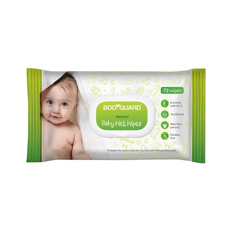 BodyGuard Premium Baby Wet Wipes – 72 Wipes