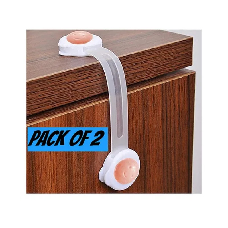Boxot Impex Baby Safety Adjustable Drawer Cabinet Locks Straps Pack of 2 – White
