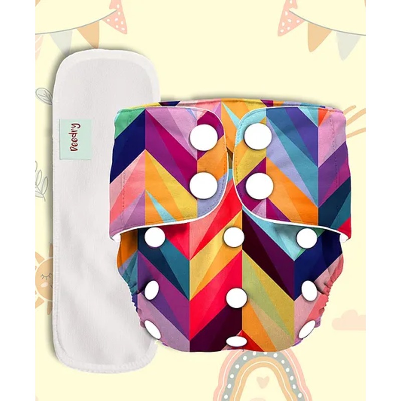 Deedry Cloth Diapers Reusable, Adjustable with Snap Buttons & comes with Insert – Pink